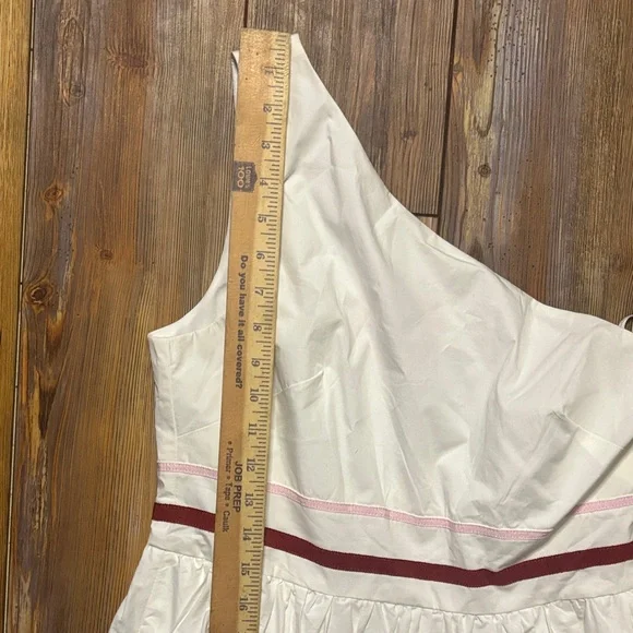 J. Crew White One-Shoulder Dress with Bold Stripes Size 6 NWT - Picture 5 of 8